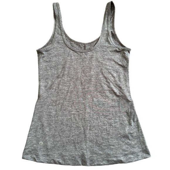 Lululemon Womens Tank Top Size 4 Silver Gray‎ Sleeveless Scoop Neck Yoga Active - Picture 1 of 5